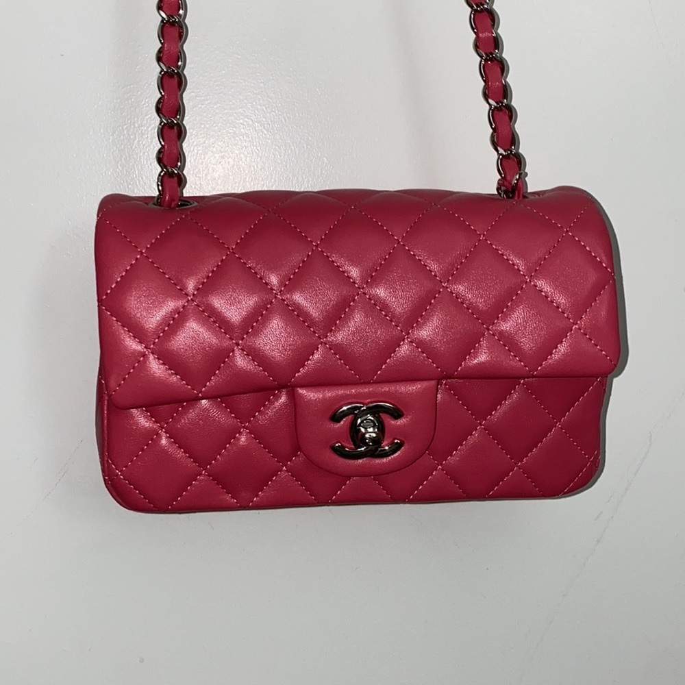 RARE Hot Pink Chanel Classic Flap Mini Bag - Picture 2 of 10